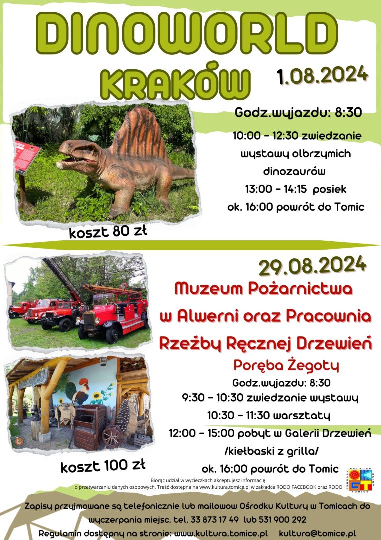 Wycieczka DINOWORD /wystawa dinozaurów/ Kraków